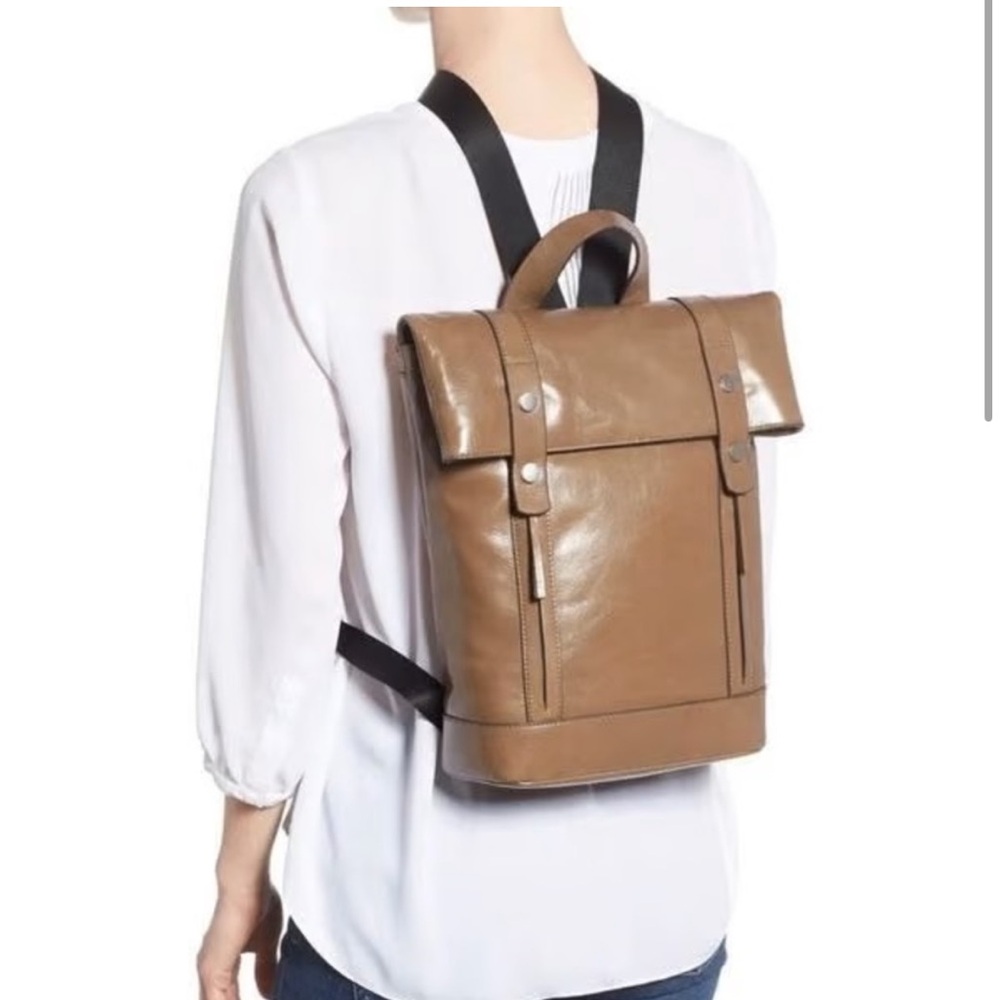 Treasure & Bond Beige Glazed Backpack with adjustable straps